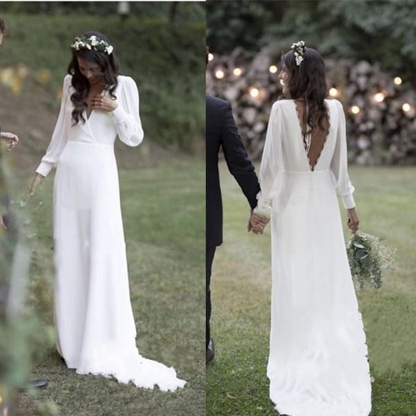 bohemian белое свадебное платье v шеи backless поезд стреловидности шифон beach garden country свадебные платья платье-де-novia плюс размер, White
bohemian белое свадебное платье v шеи backless поезд стреловидности шифон beach garden country свадебные платья платье-де-novia плюс размер, White