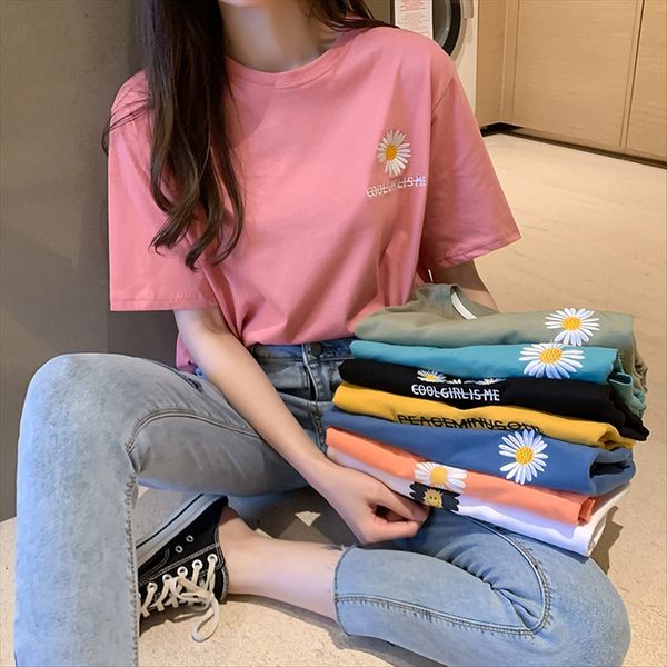 cotton daisy short-sleeved t-shirt underpants t-shirt female 2020 loose slim large size half-sleeved ins fashion, White
cotton daisy short-sleeved t-shirt underpants t-shirt female 2020 loose slim large size half-sleeved ins fashion, White