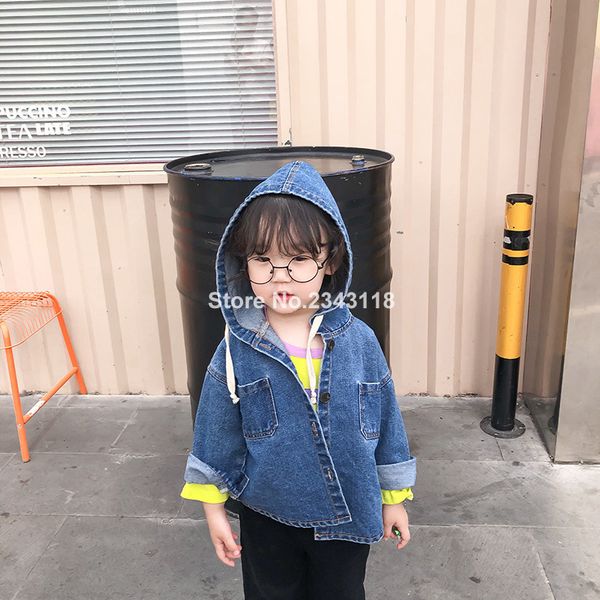 autumn fashion girls long sleeve hooded denim jackets korean style boys cotton single-breasted casual coats, Blue;gray
autumn fashion girls long sleeve hooded denim jackets korean style boys cotton single-breasted casual coats, Blue;gray