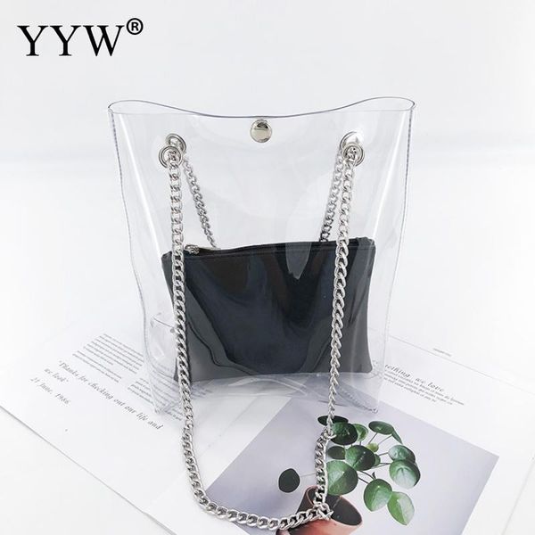 large capacity chain shoulder bags women soft surface pvc summer casual tote bag unlined transparent handbags female fashion
large capacity chain shoulder bags women soft surface pvc summer casual tote bag unlined transparent handbags female fashion