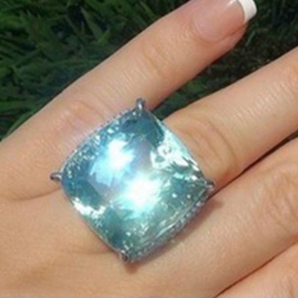 1pc new silver ring light blue large zircon square plated crystal engagement wedding, Slivery;golden
1pc new silver ring light blue large zircon square plated crystal engagement wedding, Slivery;golden