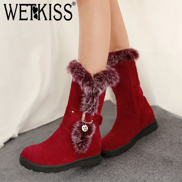 wetkiss thick plush women snow boots super keep warm winter snow shoes metal decortion female bootie thick heel thermal shoes, Black
wetkiss thick plush women snow boots super keep warm winter snow shoes metal decortion female bootie thick heel thermal shoes, Black
