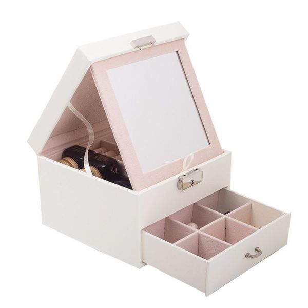 creative jewelry box leather simple double jewelry storage box earring ring women organizer, Pink;blue
creative jewelry box leather simple double jewelry storage box earring ring women organizer, Pink;blue