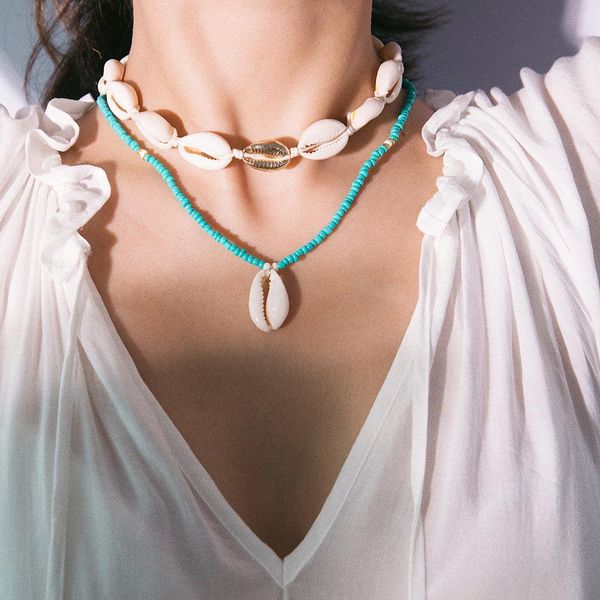 kmvexo 2019 new bohemian blue stone handmade chain necklace for women vintage choker shell pendant statement party beach jewelry, Silver
kmvexo 2019 new bohemian blue stone handmade chain necklace for women vintage choker shell pendant statement party beach jewelry, Silver