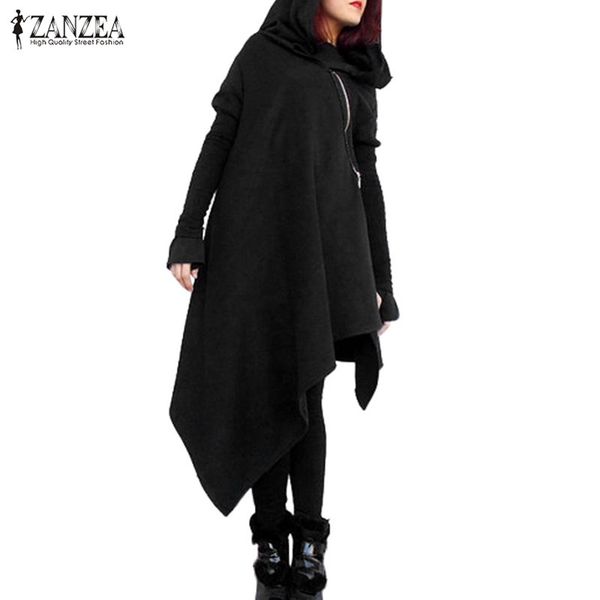 zanzea oversized autumn hooded long sleeve zipper long sweatshirt loose casual women asymmetric solid hoodies pullover blusa, Black
zanzea oversized autumn hooded long sleeve zipper long sweatshirt loose casual women asymmetric solid hoodies pullover blusa, Black
