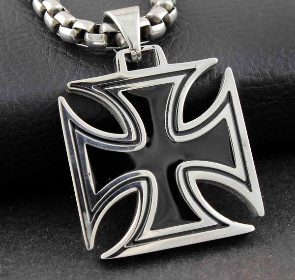 chopper iron maltese cross solid stainless steel mens charm pendant necklace pp7, Silver
chopper iron maltese cross solid stainless steel mens charm pendant necklace pp7, Silver