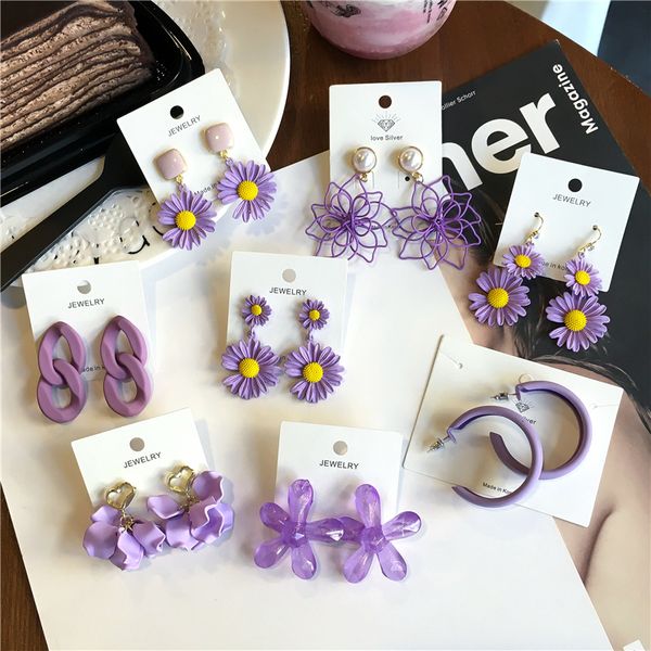 purple series little daisy beautiful geometric stud earrings for women girls fashion luxury designer, Golden;silver
purple series little daisy beautiful geometric stud earrings for women girls fashion luxury designer, Golden;silver