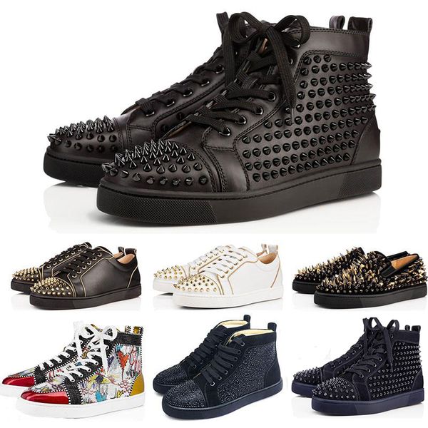 designer shoes studded spikes flats shoes red bottoms shoes mens womens party lovers genuine leather sneakers size 36-46, Black
designer shoes studded spikes flats shoes red bottoms shoes mens womens party lovers genuine leather sneakers size 36-46, Black