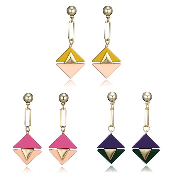 korean alloy geometric triangle earrings contrast color resin earrings european and american style temperament wooden earrings, Silver
korean alloy geometric triangle earrings contrast color resin earrings european and american style temperament wooden earrings, Silver