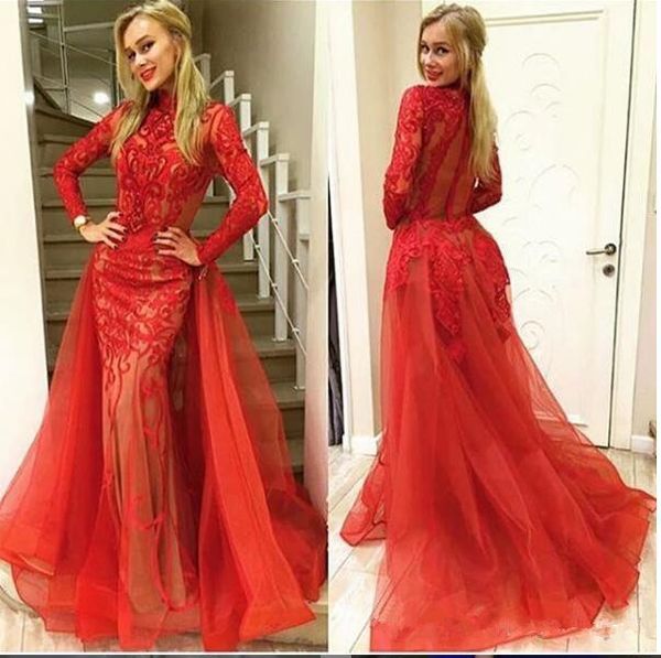 high neck long sleeves red mermaid prom dresses sweep train customized 2020 women events party wear sale, Black
high neck long sleeves red mermaid prom dresses sweep train customized 2020 women events party wear sale, Black