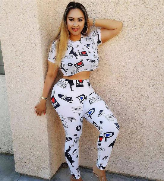 music printed designer womens two piece pants summer short sleeve long trousers ladies 2pcs sets fashion rapper female sports sets, White
music printed designer womens two piece pants summer short sleeve long trousers ladies 2pcs sets fashion rapper female sports sets, White