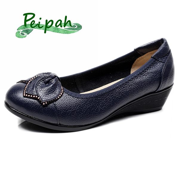 peipah spring high heels women shoes genuine leather classic women's pumps solid casual wedges platform shoes women creepers, Black
peipah spring high heels women shoes genuine leather classic women's pumps solid casual wedges platform shoes women creepers, Black