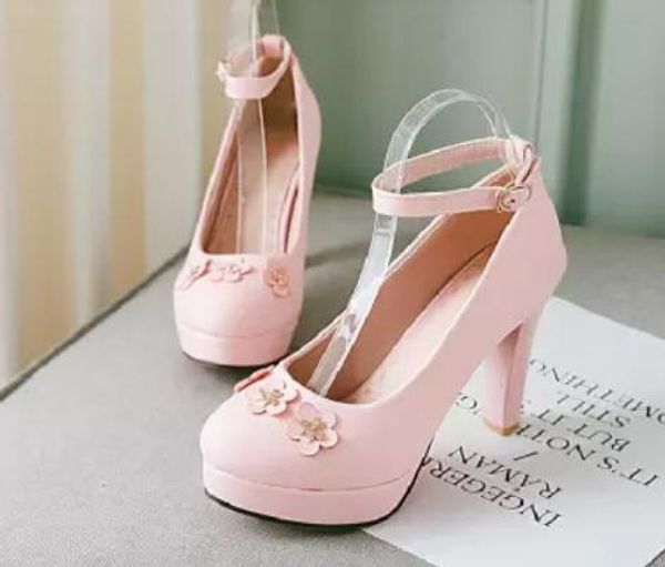 2019 flower women's shoes in spring and autumn with new style high heel coarse heel round head waterproof table@187, Black
2019 flower women's shoes in spring and autumn with new style high heel coarse heel round head waterproof table@187, Black