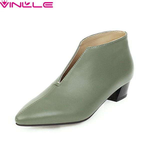 vinlle 2020 spring autumn pointed toe women pumps pu leather casual ankle boots square heel slip on ladies shoes big size 34-43, Black
vinlle 2020 spring autumn pointed toe women pumps pu leather casual ankle boots square heel slip on ladies shoes big size 34-43, Black