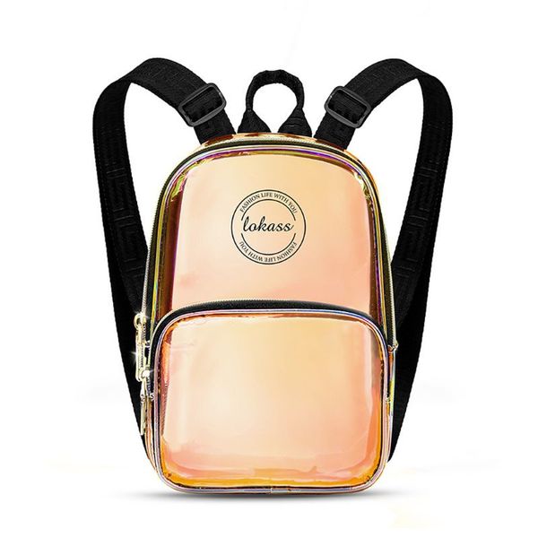 women girls mini tpu transparent backpack colored jelly holographic shoulder bag f42a