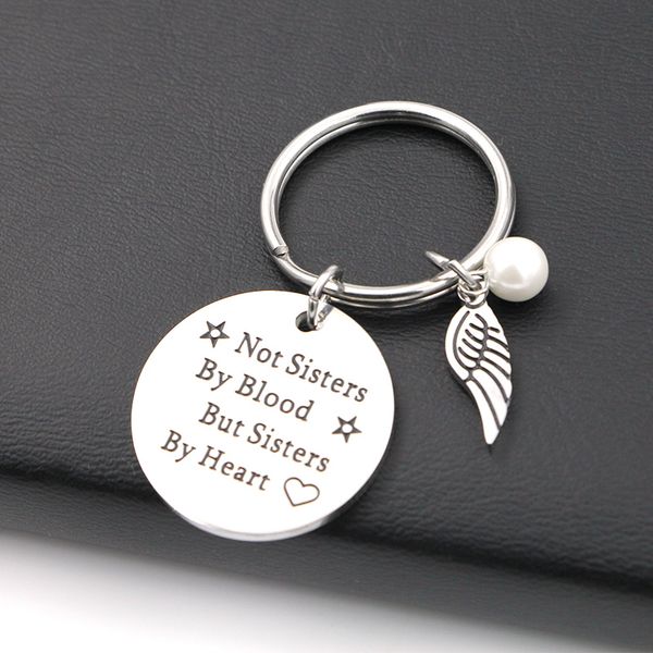 friends keychain keyring "not sisters by blood but sisters by heart" friendship jewelry gift for women girls, Silver
friends keychain keyring "not sisters by blood but sisters by heart" friendship jewelry gift for women girls, Silver