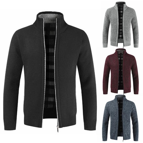 men solid color knitted jackets autumn winter warm thick sweater cardigan coats casual knitwear streetwear male clothing, Black;brown
men solid color knitted jackets autumn winter warm thick sweater cardigan coats casual knitwear streetwear male clothing, Black;brown