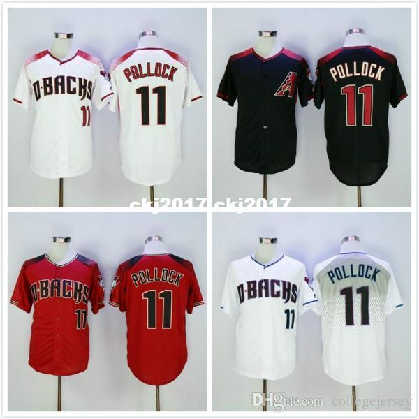 11 a.j. pollock jersey white black red gray, Blue;black