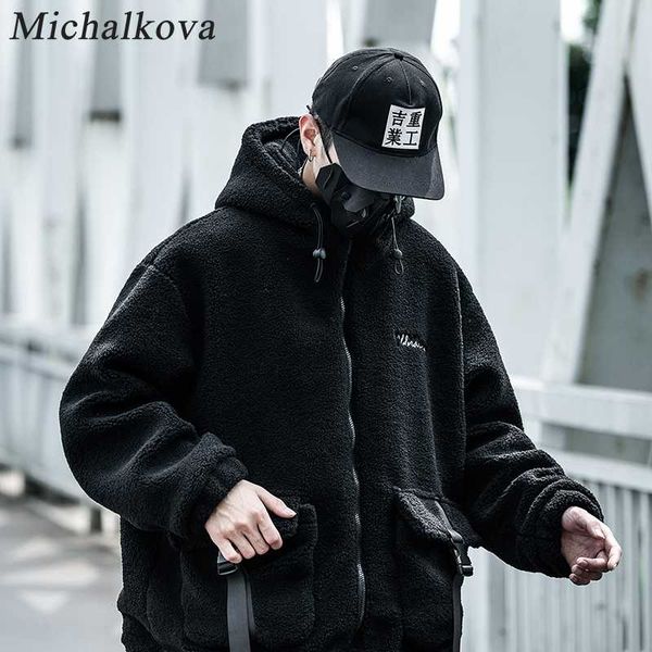 michalkova men/women hip hop lambhair lambs wool jacket men's loose plush couple cotton clothes function wind tooling coat trend, Black
michalkova men/women hip hop lambhair lambs wool jacket men's loose plush couple cotton clothes function wind tooling coat trend, Black