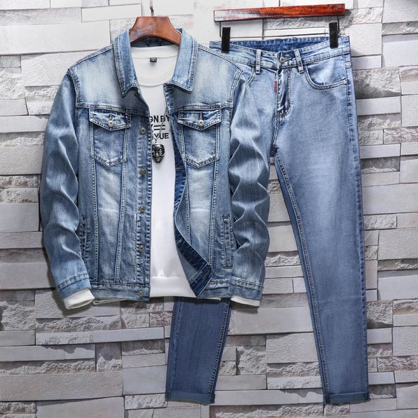 mens jeans suit korean denim slim lengthen legs men spring/autumn jeans street style cowboy coat plus size men's casual suit, Gray
mens jeans suit korean denim slim lengthen legs men spring/autumn jeans street style cowboy coat plus size men's casual suit, Gray