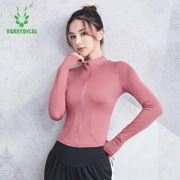 running jackets vansydical women turn-down collar sport training yoga gym clothing quick dry sportwear workout shirt female, Black;red
running jackets vansydical women turn-down collar sport training yoga gym clothing quick dry sportwear workout shirt female, Black;red