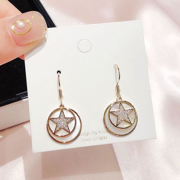 micro paved star earrings natural shell pendant dangle earrings gold color women statement jewelry, Silver
micro paved star earrings natural shell pendant dangle earrings gold color women statement jewelry, Silver