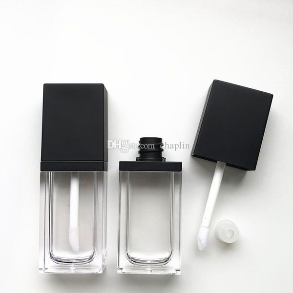 8ml Square Empty Lip Gloss Tube Transparent Lips Balm Bottle Brush Container Diy Mini Refillable Bottle Lip Gloss Tube