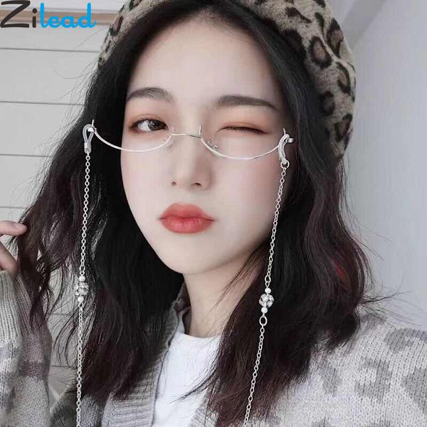 zilead lady's cat eyes half frame glasses frame retro women crystal chain pendent eyewear glasses without lens eyeglasses, Silver
zilead lady's cat eyes half frame glasses frame retro women crystal chain pendent eyewear glasses without lens eyeglasses, Silver