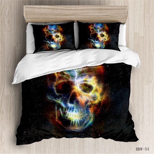 3d skull bedding set 3pcs duvet cover set with pillowcase au uk us 12 size bed line king bed