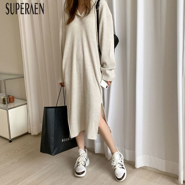 superaen hooded knit dress women 2019 autumn new solid color casual ladies dress long sleeve wild fashion women clothing, Black;gray
superaen hooded knit dress women 2019 autumn new solid color casual ladies dress long sleeve wild fashion women clothing, Black;gray