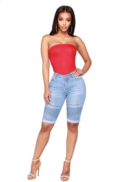 2020 new elastic jeans for women fashion low waist motorcycle knee length curvy stretch shorts diy jeans ripped, Blue
2020 new elastic jeans for women fashion low waist motorcycle knee length curvy stretch shorts diy jeans ripped, Blue