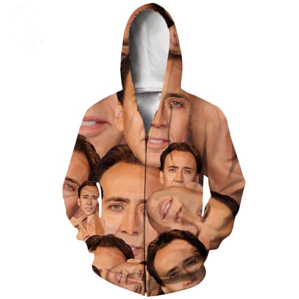 wholesale- fashion womens/mens nicolas cage funny 3d print zipper jumper sweatshirt hoodies xs023, Black;brown
wholesale- fashion womens/mens nicolas cage funny 3d print zipper jumper sweatshirt hoodies xs023, Black;brown