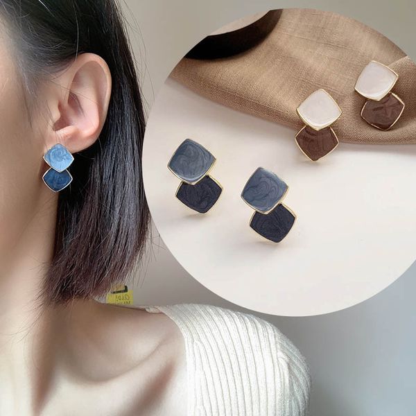 double layer colour ceramic glaze square stud earrings for women fashion korean earring small stud earings summer jewelry girls, Golden;silver
double layer colour ceramic glaze square stud earrings for women fashion korean earring small stud earings summer jewelry girls, Golden;silver