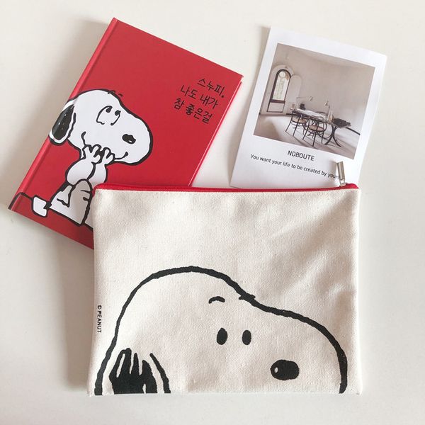 sixone простой стиль rogue dog pen сумка косметическая сумка мультфильм printed canvas сумки милый щенок пенал личность хранения