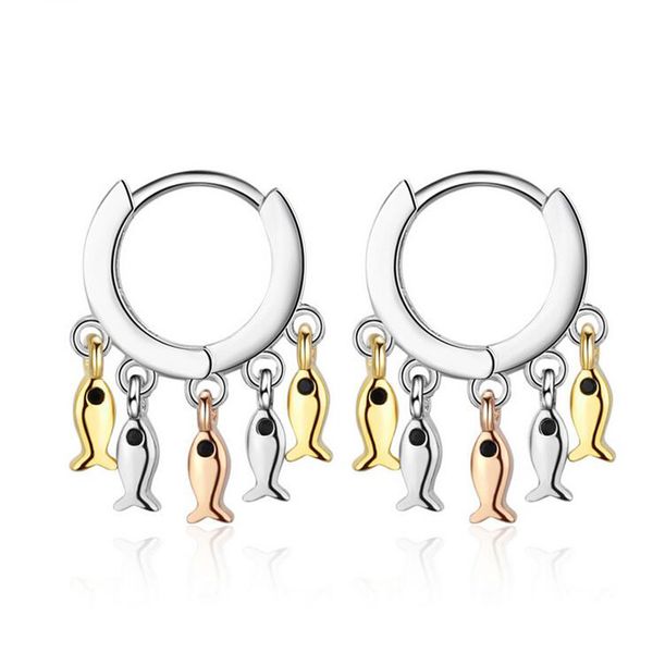 trendy cute three color small fish drop hoop earrings for girls women 925 silver loop huggies party gift earring korean jewelry, Golden;silver
trendy cute three color small fish drop hoop earrings for girls women 925 silver loop huggies party gift earring korean jewelry, Golden;silver