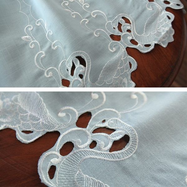 juyang. blue embroidered coffee curtains. cupboard curtain, door curtain, delicate openwork embroidery swan pattern
juyang. blue embroidered coffee curtains. cupboard curtain, door curtain, delicate openwork embroidery swan pattern
