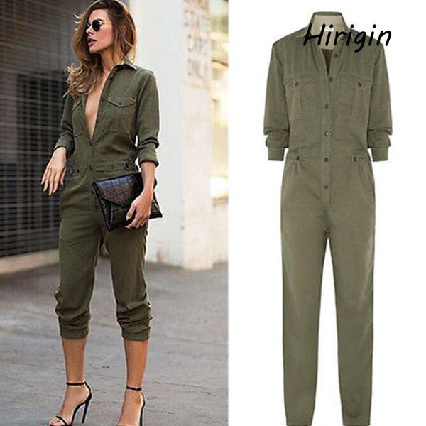 cool girl's long safari jumpsuits long sleeve army green solid casual bodysuit ladies vintage romper fashion mujer jumpsuit, Black;white
cool girl's long safari jumpsuits long sleeve army green solid casual bodysuit ladies vintage romper fashion mujer jumpsuit, Black;white
