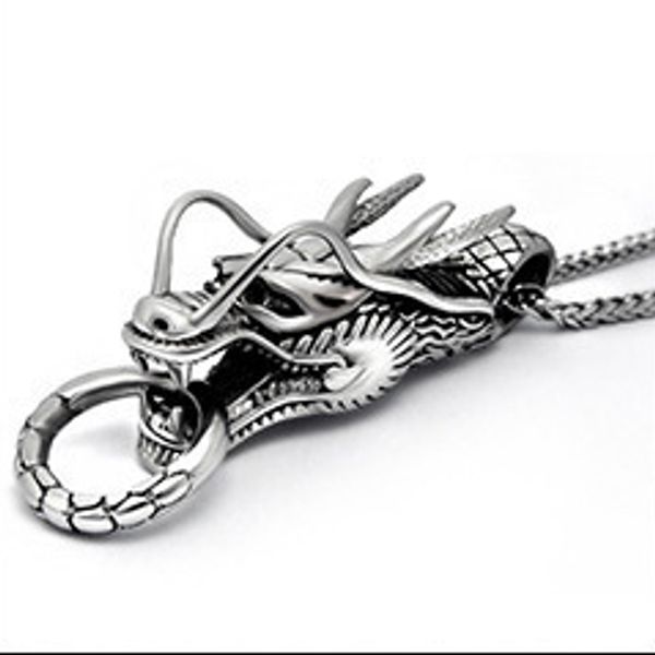 wind overbearing jewelry, exquisite dragon pendant titanium steel men's leading necklace wholesale, Silver
wind overbearing jewelry, exquisite dragon pendant titanium steel men's leading necklace wholesale, Silver