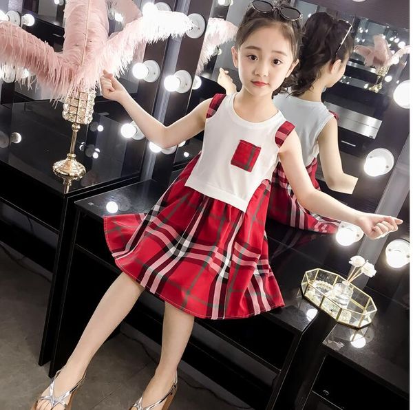 summer girls sleeveless round neck dress 2020 trendy grate contrast style red khaki two pairs of pullover wear, Red;yellow
summer girls sleeveless round neck dress 2020 trendy grate contrast style red khaki two pairs of pullover wear, Red;yellow