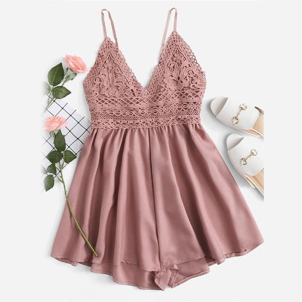 lace contrast узел назад cami ромпер женщины розовый v шеи ремни без рукавов лето повседневный костюм для подвижных игр wide leg ромпер, Black;white
lace contrast узел назад cami ромпер женщины розовый v шеи ремни без рукавов лето повседневный костюм для подвижных игр wide leg ромпер, Black;white