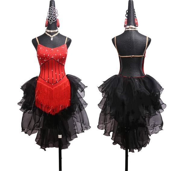 shiny rhinestone ladies latin dance dresses for women black lace club party dancer singer entertainer fringe tassel red dress, Black;red
shiny rhinestone ladies latin dance dresses for women black lace club party dancer singer entertainer fringe tassel red dress, Black;red
