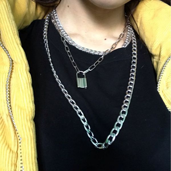 lock chain necklace women creative necklaces charm stainless steel personalized trendy gold color fashion jewelry kpop collares, Silver
lock chain necklace women creative necklaces charm stainless steel personalized trendy gold color fashion jewelry kpop collares, Silver