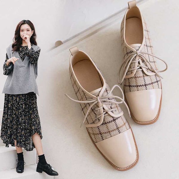 2020 new british style women's casual shoes mosaic leather low-heels lace-up occupational footwear business footware, Black
2020 new british style women's casual shoes mosaic leather low-heels lace-up occupational footwear business footware, Black