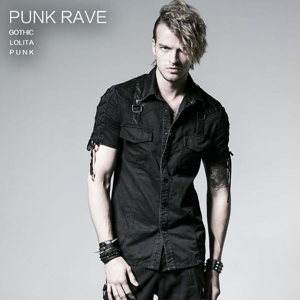 men's casual shirts punk rave men gothic heavy metal black blouse steampunk rock shirt short sleeve personality summer, White;black
men's casual shirts punk rave men gothic heavy metal black blouse steampunk rock shirt short sleeve personality summer, White;black