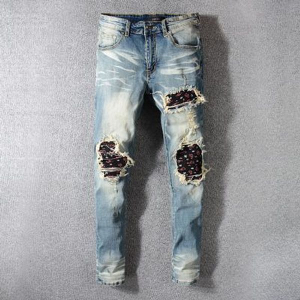 men's solid color tattered locomotive cool jeans fashion slim tattered straight tube slim men's jeans men's street jeans, Blue
men's solid color tattered locomotive cool jeans fashion slim tattered straight tube slim men's jeans men's street jeans, Blue