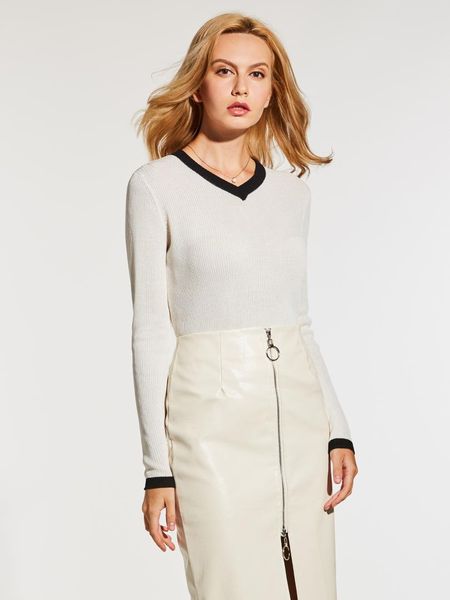 women winter white knitted wool sweater v neck color block slim casual pullover jumper knitwear autumn female knit, White;black
women winter white knitted wool sweater v neck color block slim casual pullover jumper knitwear autumn female knit, White;black