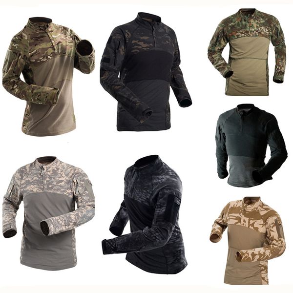 army tactical shirt long sleeve combat shirts quick dry men camouflage clothes outdoor hiking hunting t shirt, Gray;blue
army tactical shirt long sleeve combat shirts quick dry men camouflage clothes outdoor hiking hunting t shirt, Gray;blue