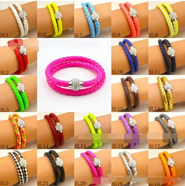 new 12pcs/lot diy pu leather double layer rhinestone magnet buckle charm bracelet jewelry different color wholesale, Golden;silver
new 12pcs/lot diy pu leather double layer rhinestone magnet buckle charm bracelet jewelry different color wholesale, Golden;silver