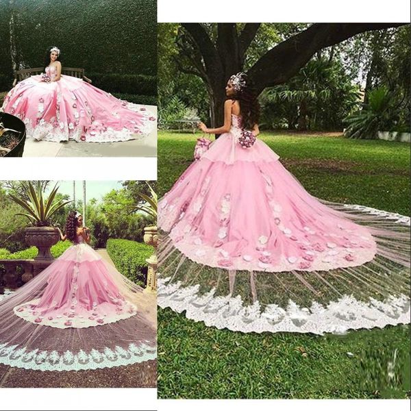luxury pink ball gown quinceanera dresses with detachable train lace applique hand made flowers floral formal prom party gown, Blue;red
luxury pink ball gown quinceanera dresses with detachable train lace applique hand made flowers floral formal prom party gown, Blue;red