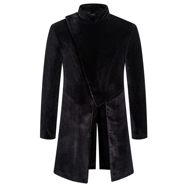 irregularity winter european trench coat casual oblique button overcoat warm performance clothes stand collar velvet long coat, Tan;black
irregularity winter european trench coat casual oblique button overcoat warm performance clothes stand collar velvet long coat, Tan;black